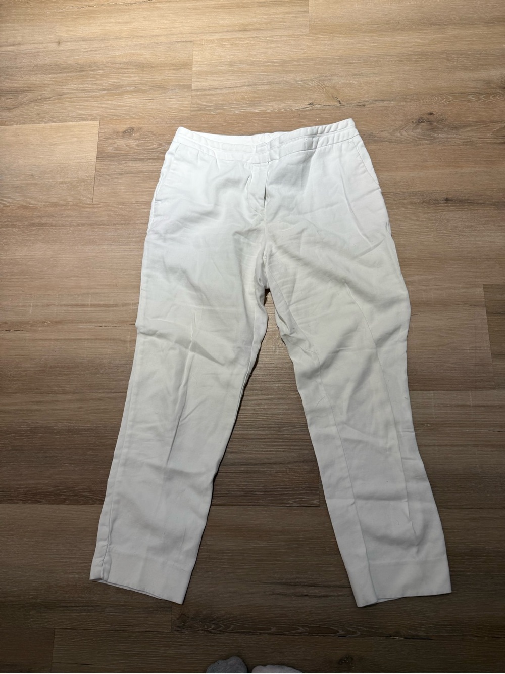 Women's White Straight Leg Pants — Classic Tailored Fit